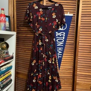Calvin Klein Plum/Purple Midi Floral Dress